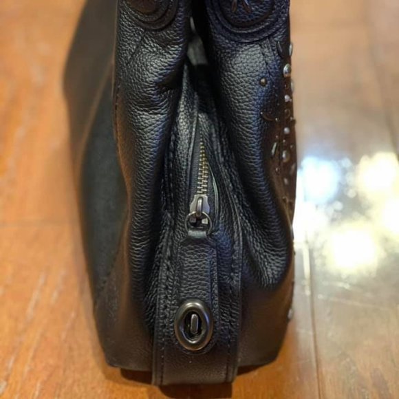 Coach | Edie Shoulder Bag 31 with Prairie Rivets Pebbled Leather Purse Hobo - Picture 2 of 9